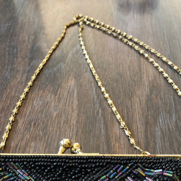 VNT beautiful black bead Scalloped handbag - Picture 3 of 16